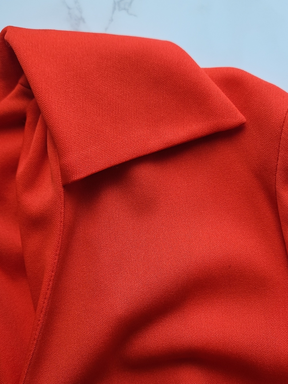 Vintage 70's Dress Red Long Sleeve Pleated Maci Skirt 14 - Picture 5 of 9